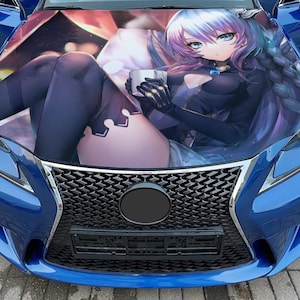 Car Hood Wrap Anime Girl Vinyl Sticker Full Color Sexy Woman Decal fit any car