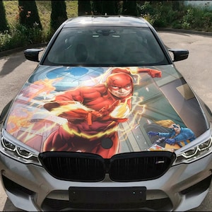 Car Hood Wrap Superhero Vinyl Sticker Full Color Custom Decal fit any car