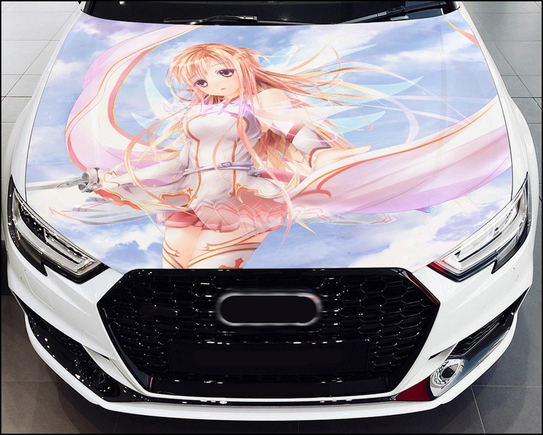 Car Hood Wrap Anime Girl Vinyl Sticker Full Color Custom Decal #2 Fit ...