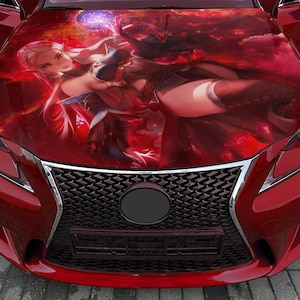 Car Hood Wrap Girl Elf Vinyl Sticker Full Color Fantasy Woman Decal fit any car