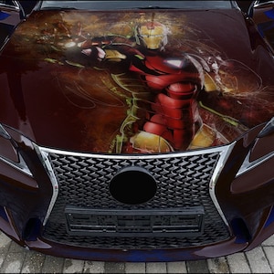 Car Hood Wrap Ironman Vinyl Sticker Full Color Custom Decal #2 fit any car
