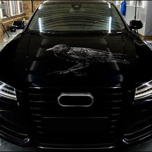 Car Hood Wrap Raven Vinyl Sticker Full Color Custom Decal fit any car