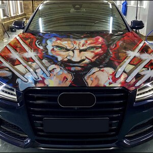 Car Hood Wrap Wolverine Vinyl Sticker Full Color Custom Decal #3 fit any car