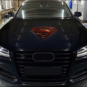 Car Hood Wrap Super man Vinyl Sticker Full Color Custom Decal fit any car