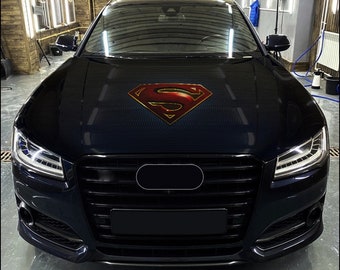 Car Hood Wrap Super man Vinyl Sticker Full Color Custom Decal fit any car