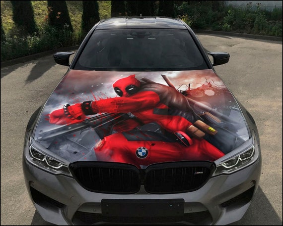 Kühlerhaube Wrap Deadpool Vinyl Aufkleber Full Color Custom Aufkleber 3  passend für jedes Auto - .de