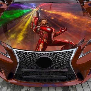 Car Hood Wrap Ironman Vinyl Sticker Full Color Custom Decal #3 fit any car