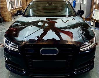 Haubenverpackung Hellsing Vinylaufkleber Vollfarbe Benutzerdefinierte Abziehbild passend für jedes Auto