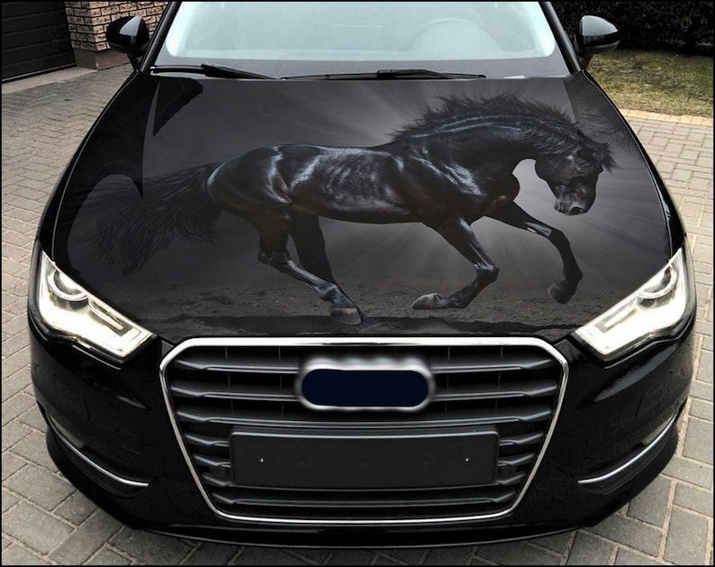 Car Hood Wrap Horse Vinyl Sticker Full Color Custom Decal Fit Any Car ...