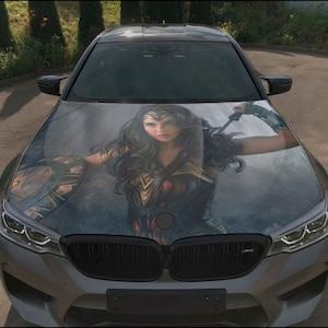 Car Hood Wrap Women Superhero Vinyl Sticker Full Color Custom Decal #2 fit any car