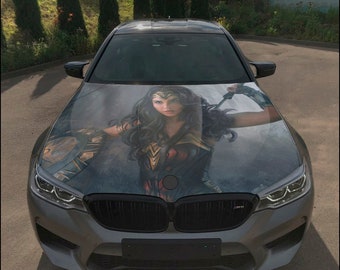 Car Hood Wrap Women Superhero Vinyl Sticker Full Color Custom Decal #2 fit any car