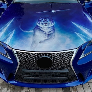 Car Hood Wrap Tiger Vinyl Sticker Full Color Custom Decal fit any car