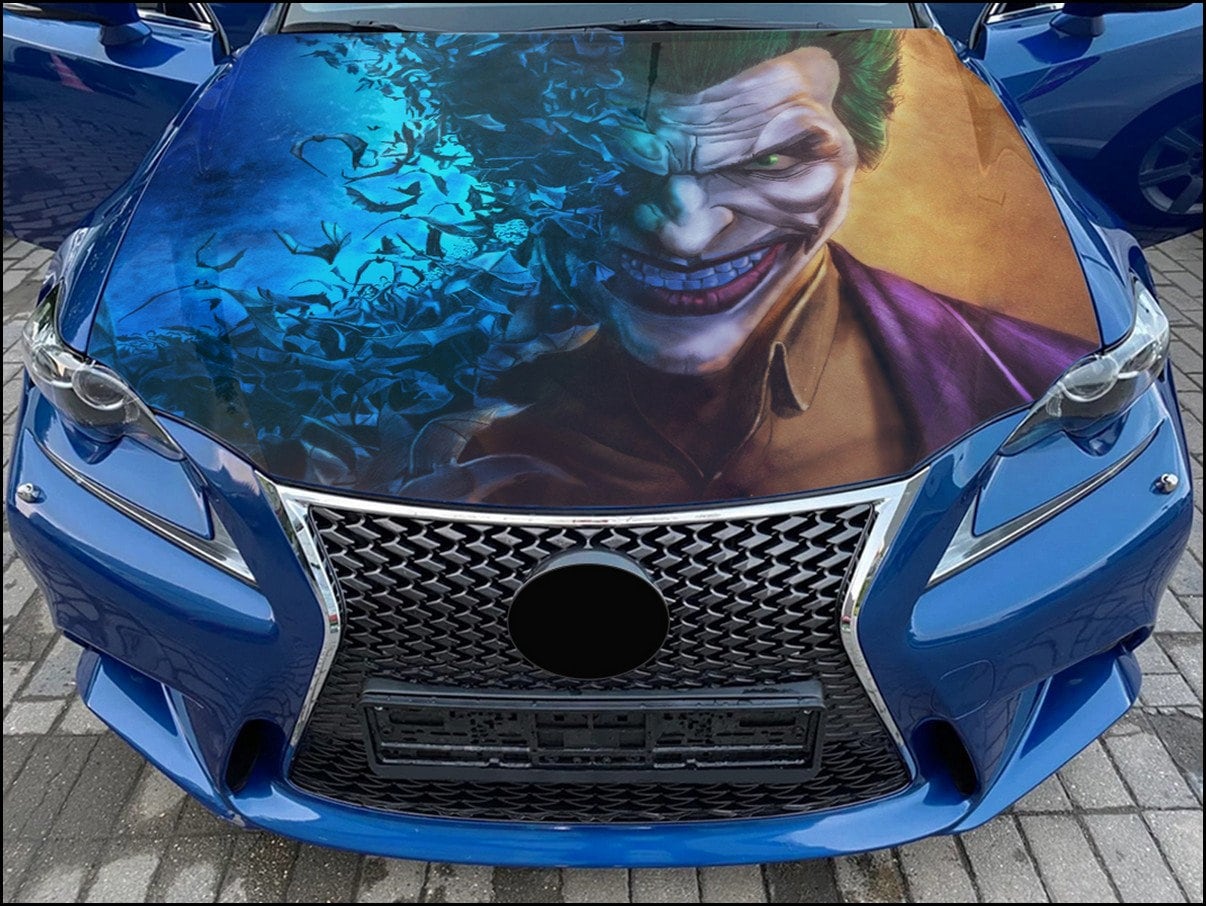 Harley Quinn & Joker Smile Car Hood Vinyl Wrap Graphics Decals