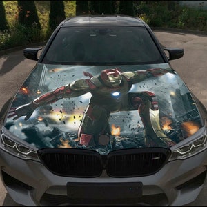 Car Hood Wrap Ironman Vinyl Sticker Full Color Custom Decal fit any car