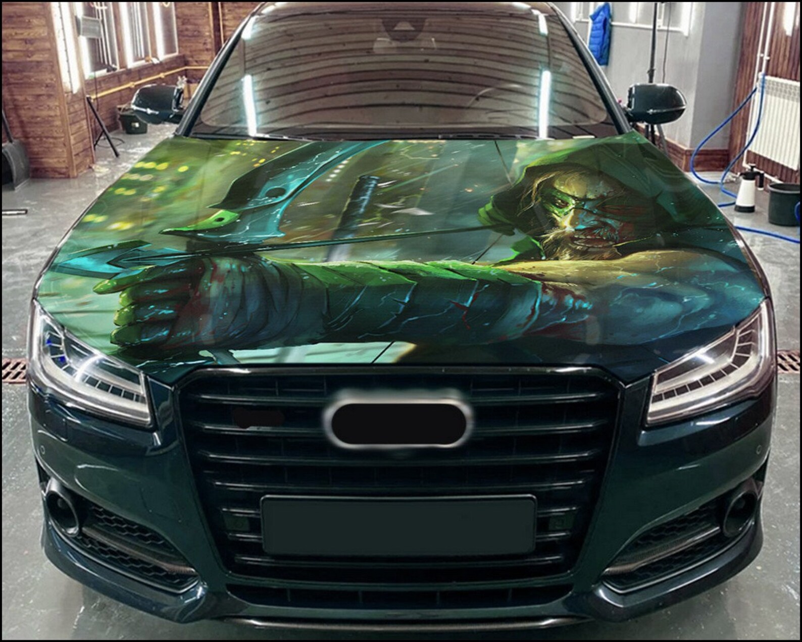 Car Hood Wrap Green Arrow Vinyl Sticker Full Color Custom Decal Fit Any ...