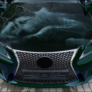 Car Hood Wrap Wolf Vinyl Sticker Full Color Custom Decal #2 fit any car