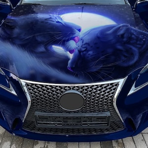 Car Hood Wrap Leopards Vinyl Sticker Full Color Wild Cat Predator #3 Decal fit any car
