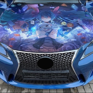 Car Hood Wrap Vocaloid Vinyl Sticker Full Color Custom Decal fit any car