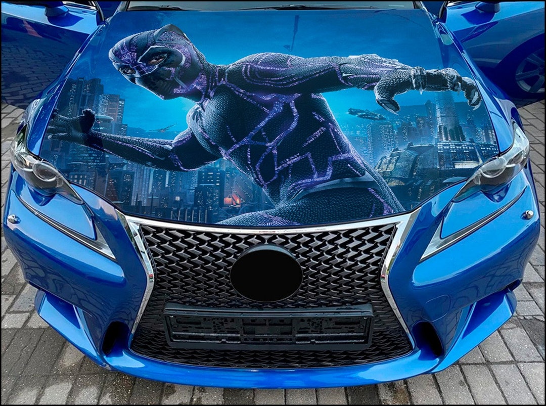 Car Hood Wrap Black Panther Vinyl Sticker Full Color Custom Decal 3 Fit