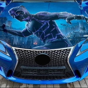 Car Hood Wrap Black Panther Vinyl Sticker Full Color Custom Decal #3 fit any car