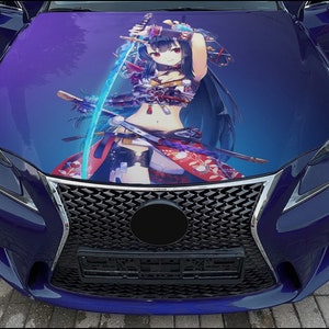 Adesivo per cofano auto Anime Girl Adesivo in vinile Decalcomania personalizzata a colori adatta a qualsiasi auto