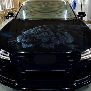 Car Hood Wrap Tiger Art Vinyl Sticker Full Color Predator Wild Cat Decal #10 fit any car