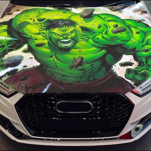 Car Hood Wrap Hulk Vinyl Sticker Full Color Custom Decal #3 fit any car