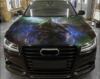 Car Hood Wrap Fantasy Warrior Vinyl Sticker Full Color Custom Decal fit any car