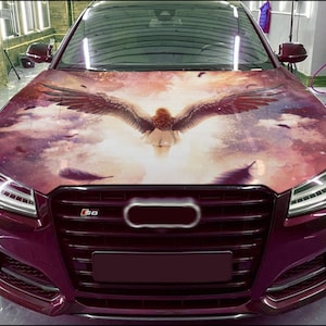 Car Hood Wrap Angel Vinyl Sticker Full Color Custom Decal fit any car