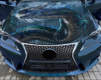 Car Hood Wrap Fantasy Dragon Vinyl Sticker Full Color Custom Decal #2 fit any car