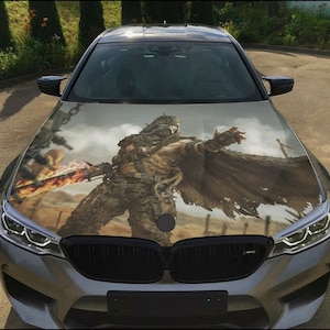 Car Hood Wrap Apocalypse Warrior Vinyl Sticker Full Color Custom Decal fit any car