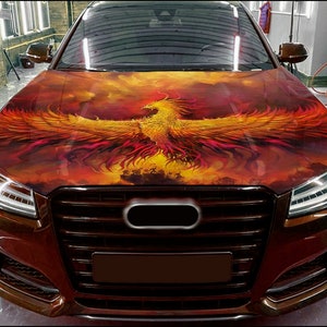 Car Hood Wrap Phoenix Vinyl Sticker Full Color Custom Decal fit any car