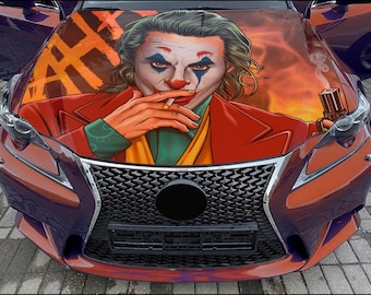 Haubenverpackung Joker Vinylaufkleber Vollfarbiges benutzerdefiniertes Abziehbild #14 passend für jedes Auto