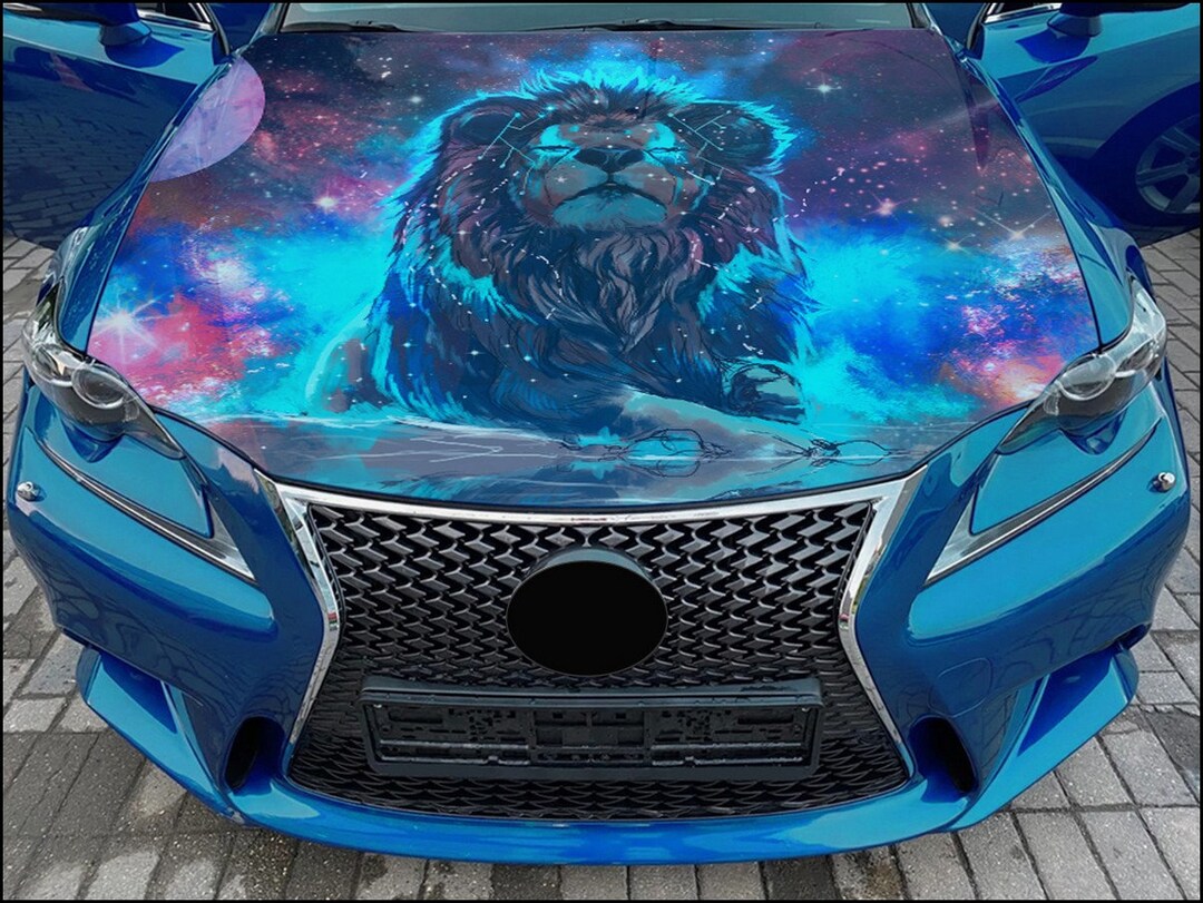 Car Hood Wrap Lion Vinyl Sticker Full Color Custom Decal Fit Any Car Etsy
