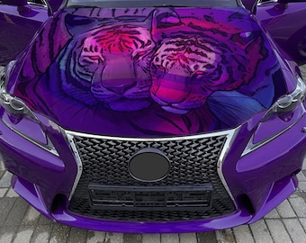 Haubenverpackung Tigers Art Vinyl Sticker Full Color Predator Wild Cat Aufkleber #8 passend für jedes Auto