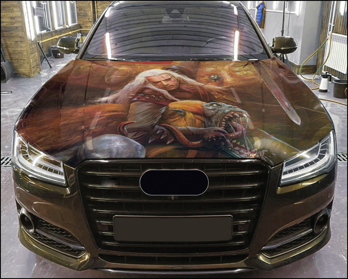 Car Hood Wrap Witcher Vinyl Sticker Full Color Custom Decal Fit Any Car Etsy