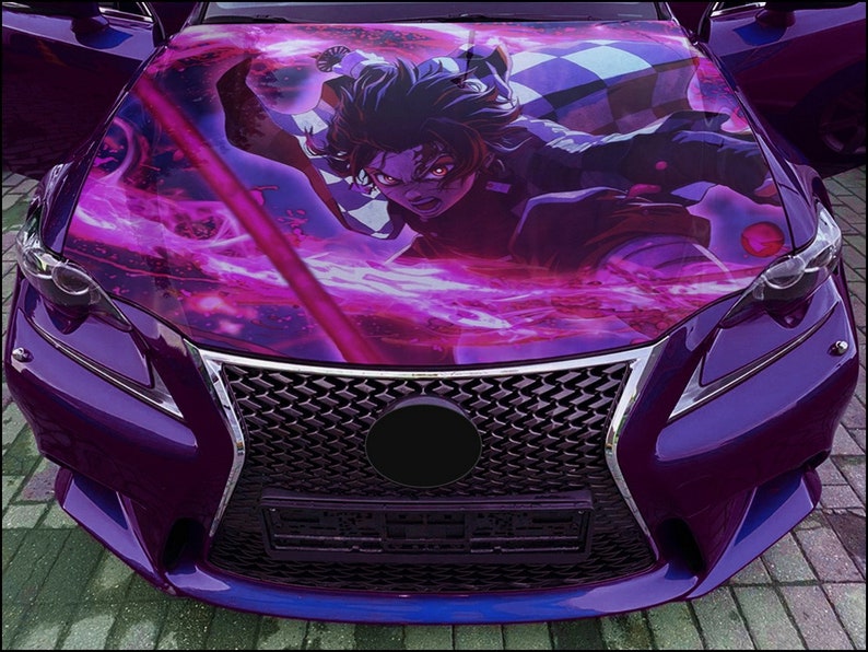 Car Hood Wrap Anime Slayer Vinyl Sticker Full Color Custom Etsy