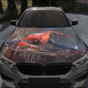 Car Hood Wrap Spider-Man Vinyl Sticker Full Color Custom Decal #4 fit any car