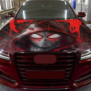 Car Hood Wrap Spider-Gwen Vinyl Sticker Full Color Superhero Decal fit any car