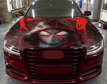 Car Hood Wrap Spider-Gwen Vinyl Sticker Full Color Superhero Decal fit any car