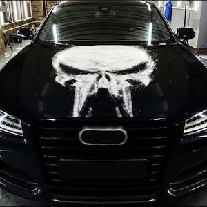 Car Hood Wrap Punisher Vinyl Sticker Full Color Custom Decal fit any car