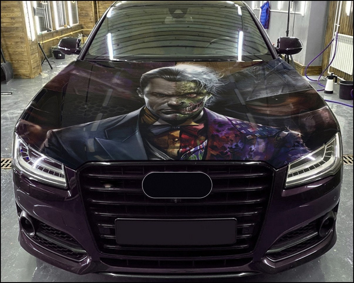 Car Hood Wrap Twoface Vinyl Sticker Full Color Custom Decal Fit Any Car Etsy