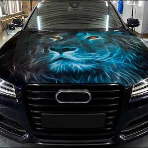 Car Hood Wrap Lion Vinyl Sticker Full Color Custom Decal #2 fit any car