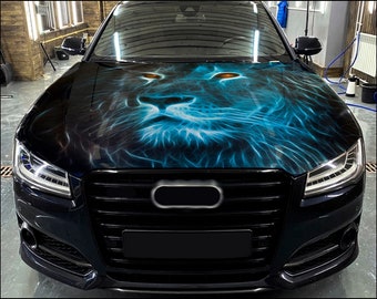 Motorhaube Wrap Lion Vinyl Aufkleber Full Color Custom Aufkleber # 2 passend für jedes Auto