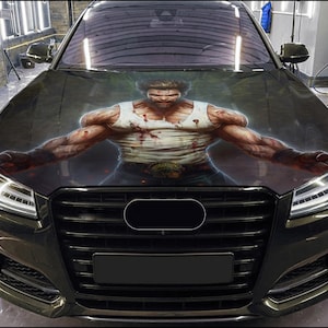 Car Hood Wrap Wolverine Vinyl Sticker Full Color Custom Decal fit any car