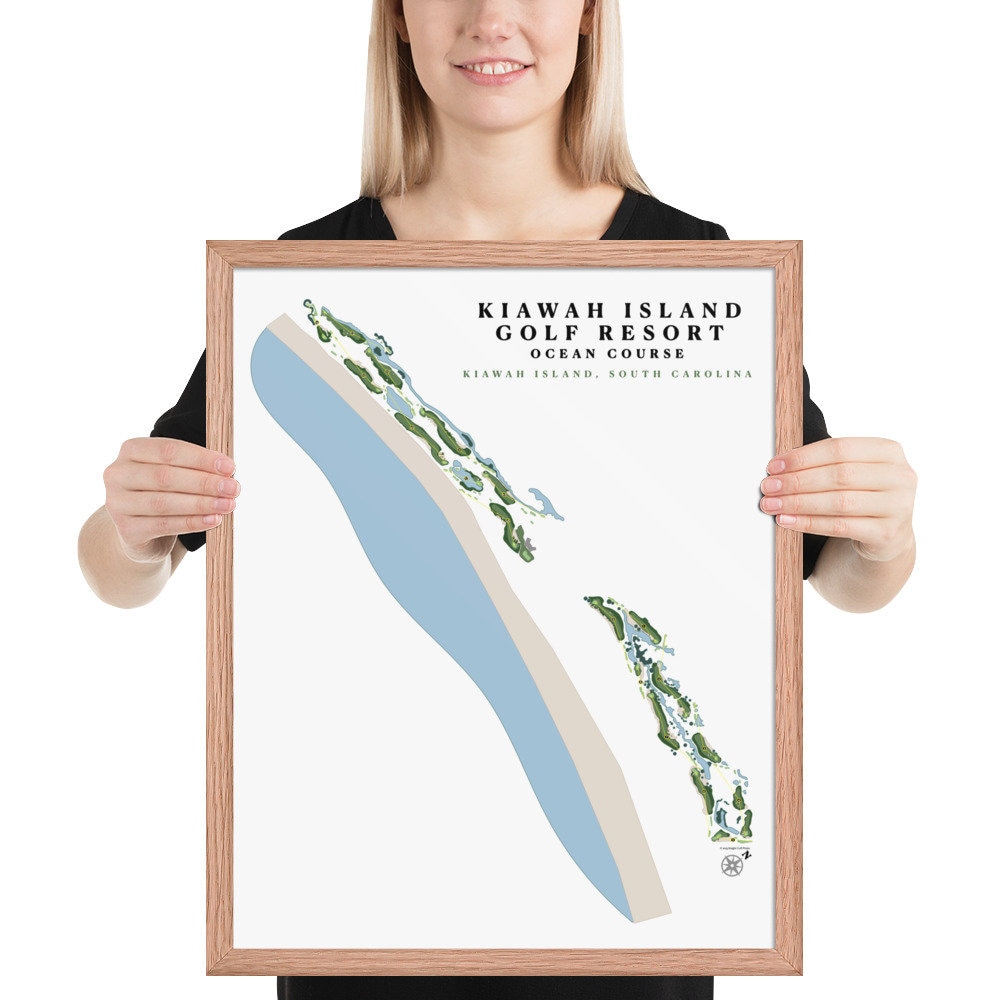 Kiawah Ocean Golf Course Map Canvas, Golf Wall Art, Gift For Golfers main image 0