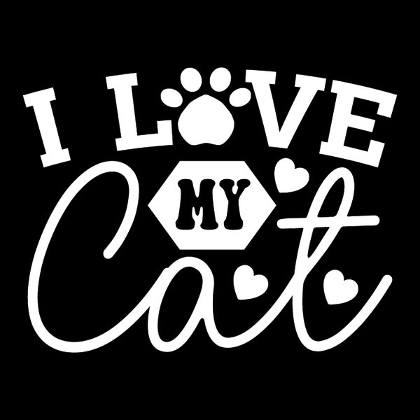 I Love my Cat Svg, Cat Lovers Svg and png  - Instant Download/ cat file