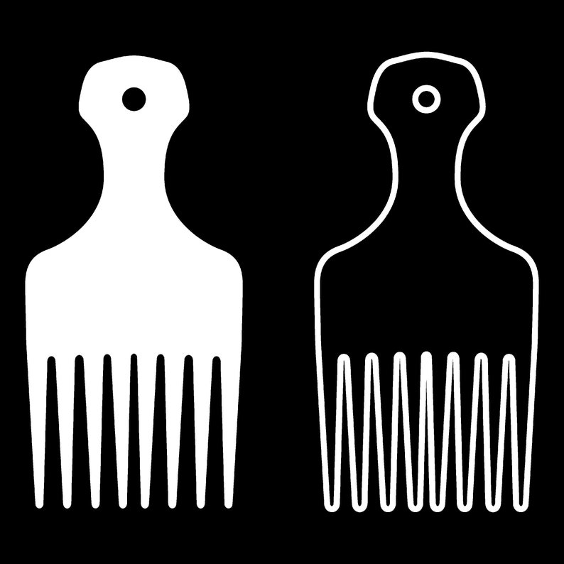 Afro Comb Simply Hair Pick Png Cut File Cricut Silhouette Etsy