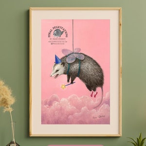 Matte posterprint Fairy God Possum - originele kunst van Feral Felicitations