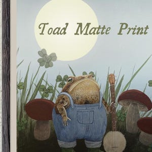 Toad with Banjo Matte Art Print